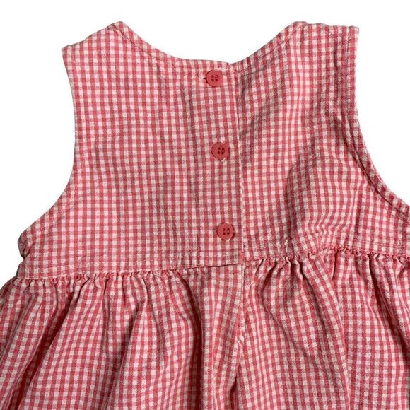 Vintage OshKosh Bgosh Toddler Pinafore Dress 6 Pink Gingham Made USA - Picture 4 of 5